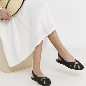 Simply Be Natural Ring Detail Ballerinas Extra Wide Fit