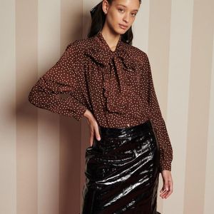 Sister Jane Brown Knick Knack Ruffle Blouse