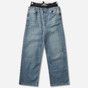 PROTOTYPES Blue Loose Fit Waistband Denim Jeans for men