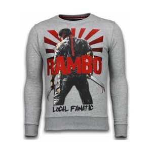 Local Fanatic Sweater Rambo Rhinestone Licht in het Grijs voor heren