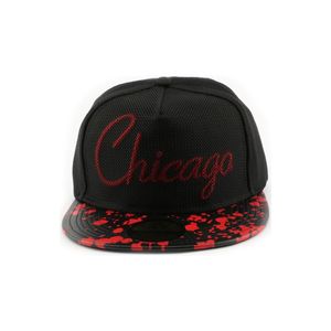 Casquette Snapback Hip Hop Chicago noire et rouge Hip Hop Honour