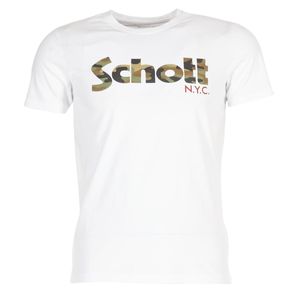 Schott Nyc T-shirt Korte Mouw Logo in het Wit voor heren