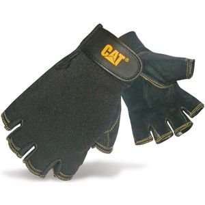 Leather Fingerless Gloves hommes Gants en Noir Caterpillar pour homme