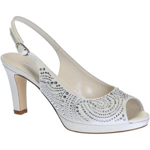 Leonardo Shoes Sandalen S2607 Satin Bianco T 2905p F Luana in het Wit