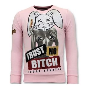 Local Fanatic Sweater Trust No Bitch in het Roze voor heren