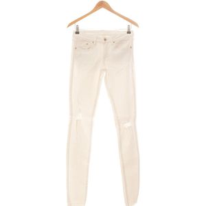 Jean Slim Femme 36 - T1 - S Jeans H&M en coloris Blanc