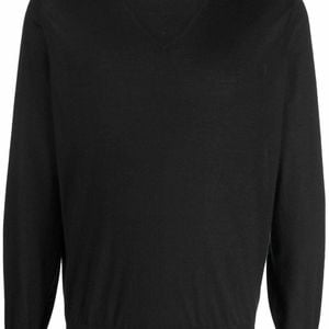 Brunello Cucinelli Black V-Neck Knitted Jumper for men