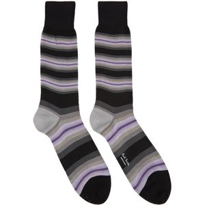 Paul Smith Grey Tiger Stripe Socks for men