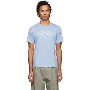 メンズ KENZO ブルー クラシック ロゴ T シャツ