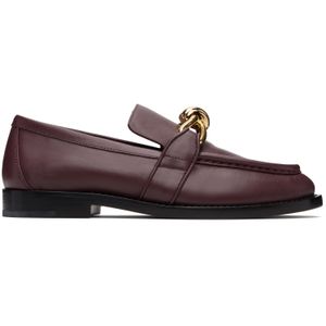 Bottega Veneta Black Burgundy Astaire Loafers