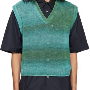 Wooyoungmi Green Gradient Stripe Vest for men