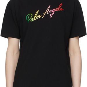 メンズ Palm Angels ロゴ T シャツ ブラック