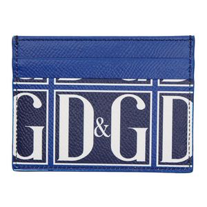 メンズ Dolce & Gabbana ブルー Dg ロゴ プリント カード ホルダー