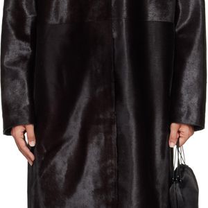 Loulou de Saison Black Miller Pony Effect Leather Coat