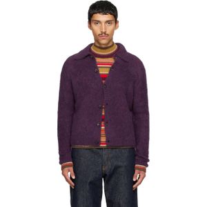 Dries Van Noten Purple Alpaca Cardigan for men