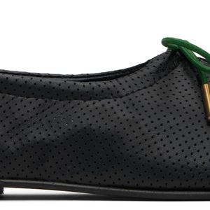 Casablanca Black Perforated Ballet Flats