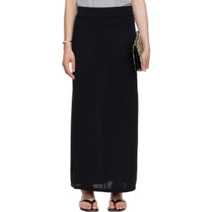 Totême Black Long Knit Maxi Skirt