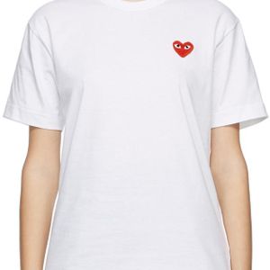 COMME DES GARÇONS PLAY ホワイトレッド Heart Patch T シャツ