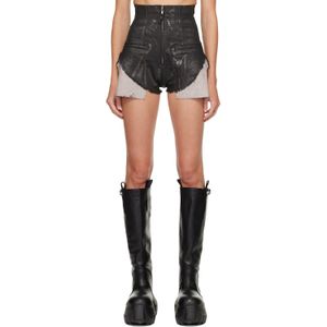Rick Owens Black Concordians Dirt Cutoffs Denim Shorts