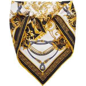 Versace ブラック シルク Barocco バンダナ スカーフ