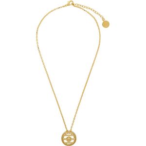 Versace Metallic Gold Round Cage Medusa Necklace for men