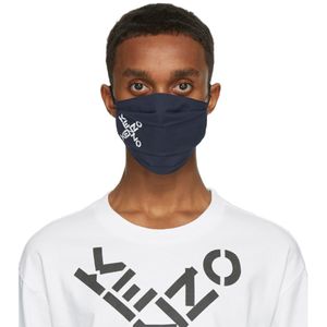 メンズ KENZO マルチカラー スポーツ ロゴ マスク 3 枚セット ブルー