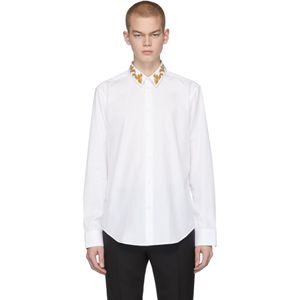 メンズ Versace ホワイト Barocco カラー シャツ