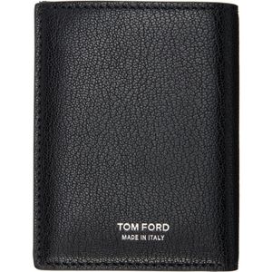 Tom Ford Black Elongated T Line Folding Card Holder for men