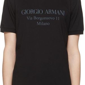 メンズ Giorgio Armani ブラック Borgonuovo T シャツ