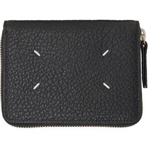 Maison Margiela Black Four Stitches Small Zip Wallet for men