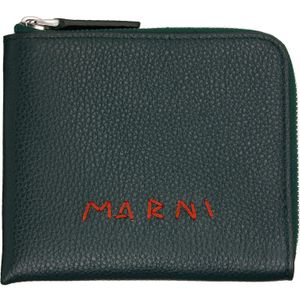 Marni Green Zip Around Wallet for men