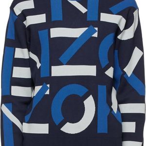 メンズ KENZO ネイビー Sport モノグラム セーター ブルー