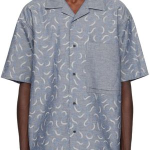 KOZABURO Blue Embroidered Shirt for men