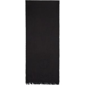 Versace ブラック ニット メドゥーサ スカーフ