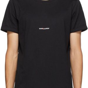 メンズ Saint Laurent ロゴ T シャツ ブラック