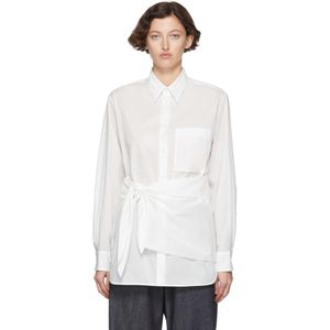 Y's Yohji Yamamoto ホワイト K-wrap Cloth シャツ