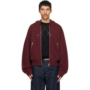Dries Van Noten Red Burgundy Cotton Hoodie for men
