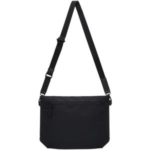 Sac messager noir Galette Issey Miyake pour homme