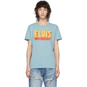 R13 ブルー Elvis Logo Boy T シャツ