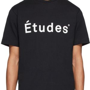 メンズ Etudes Studio ブラック Wonder ロゴ T シャツ