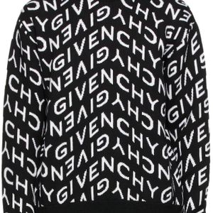 メンズ Givenchy ブラック & ホワイト Refracted ロゴ セーター