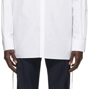 メンズ Valentino ホワイト コード ウィーブ ロング スリーブ シャツ