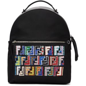 Fendi Black Forever Zaino Backpack