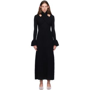 ROKH Black Cross Knitted Maxi Dress