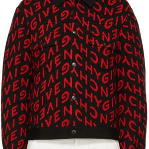メンズ Givenchy ブラック & レッド Refracted ロゴ ボンバー ジャケット