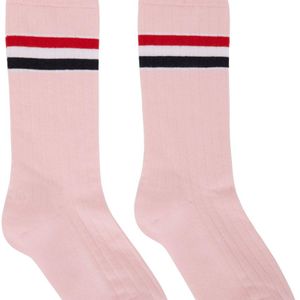 Thom Browne Pink Thom E Rwb Stripe Mid-calf Athletic Socks