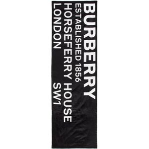 Burberry ブラック シルク プリント パファー スカーフ