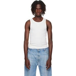 Vetements Black Off- Oval Logo Tank Top for men