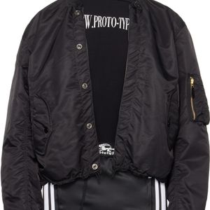 PROTOTYPES Black Nylon Reversible Bomber Jacket