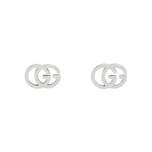 Gucci ホワイト ゴールド GG ティシュ スタッド ピアス メタリック